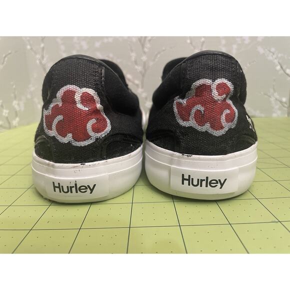 Akatsuki Naruto Hurley Customized Men’s Shoes 9.5 M Slip On Hand Painted Custom